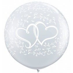 3ft Entwined Hearts-A-Round Diamond Clear 02Ct