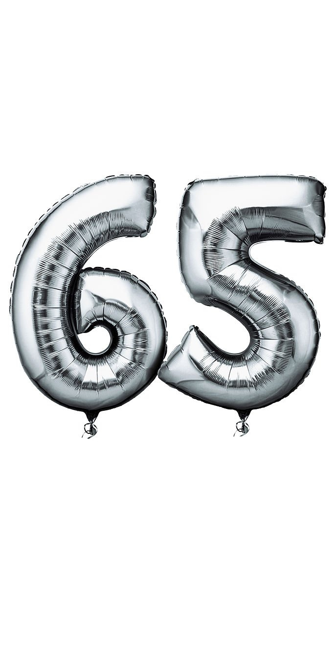 Number 65 balloons
