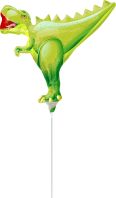 Mini Shape T-Rex Dinosaur Balloon (Inflated with Cup and Stick)