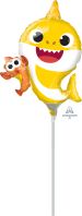 Mini Shape Baby Shark Balloon (Inflated with Cup and Stick)