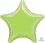 18" Metallic Lime Green Star (non-packaged) Balloon