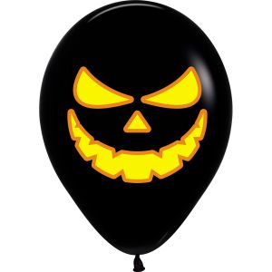 11" Bright Pumpkin Black (50pcs) Balloons