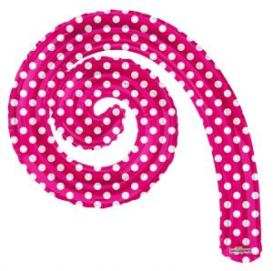 Kurly Spiral Hot Pink Dots Balloon