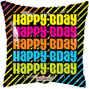 18" Many B-Days Neon Balloon