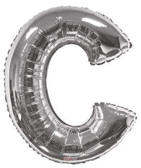34" Silver Letter C Balloon