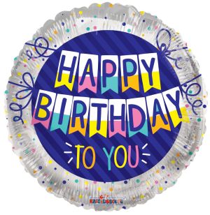 18" Happy Birthday To You Banner Balloon