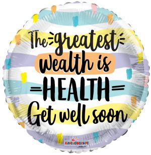 18" Wealth Is Health Balloon