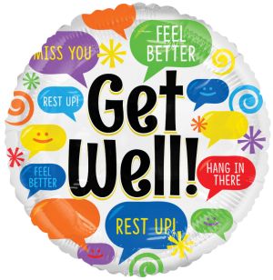 18" Get Well Messages Balloon