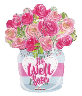 18" Get Well Mason Jar Balloon
