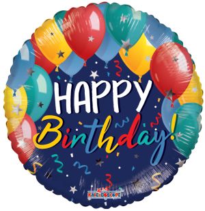 09" Birthday Festive Balloons and Stars (Inflated with Cup and Stick)
