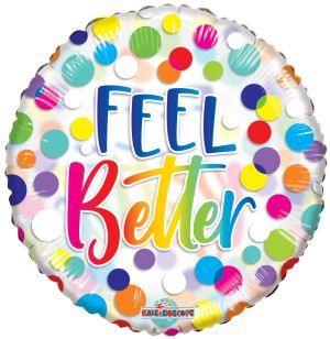 18" Feel Better Dots Clear View Balloon