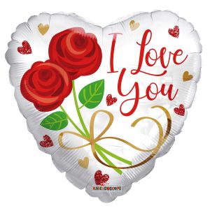 18" I Love You Two Roses Balloon