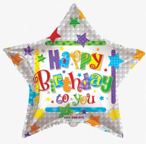 36" Happy Birthday Stars Balloon