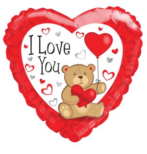 18" I Love You Bear With Balloon