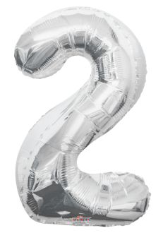 34" Silver Number 2 Balloon