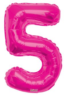 34" Pink Number 5 Balloon