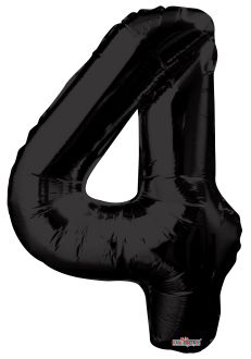 34" Black Number 4 Balloon