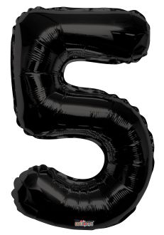 34" Black Number 5 Balloon