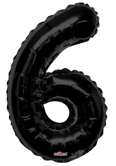 34" Black Number 6 Balloon