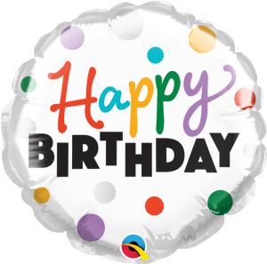 04" Birthday Dots Balloon (Inflated with Cup and Stick)