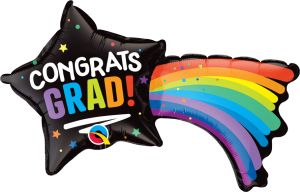 Mini Shape Congrats Grad Shooting Star Balloon (Inflated with Cup and Stick)
