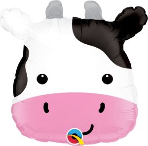 14" Mini Cute Holstein Cow Balloon (Inflated with Cup and Stick)
