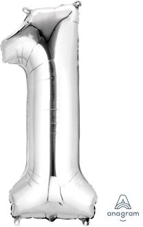 34" Silver Number 1 Balloon