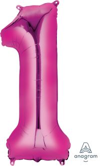 34" Pink Number 1 Balloon