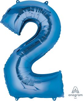 34" Blue Number 2 Balloon
