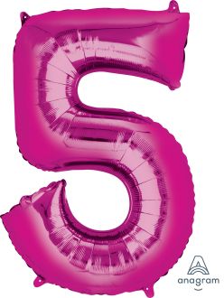 34" Pink Number 5 Balloon