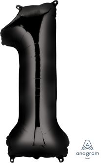 34" Black Number 1 Balloon