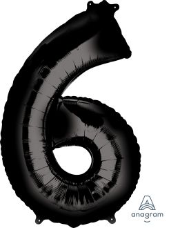 34" Black Number 6 Balloon