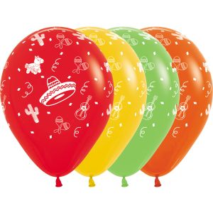 11" Mexican Assortment (50pcs) Balloons
