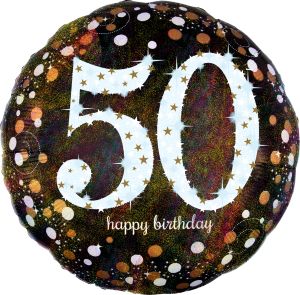 Jumbo Holographic Sparkling Birthday 50 Balloon