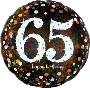 Jumbo Holographic Sparkling Birthday 65 Balloon