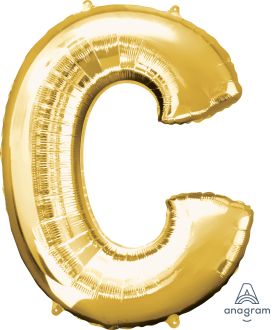 34" Gold Letter C Balloon