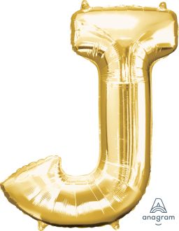 34" Gold Letter J Balloon