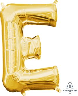 16" Gold Letter E Balloon