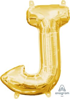 16" Gold Letter J Balloon