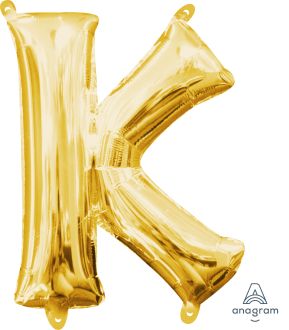 16" Gold Letter K Balloon