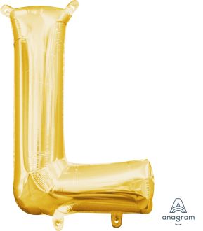 16" Gold Letter L Balloon
