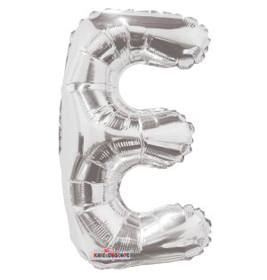 14" Silver Letter E Balloon