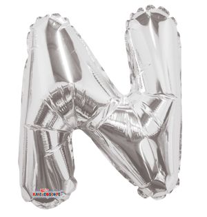14" Silver Letter N Balloon