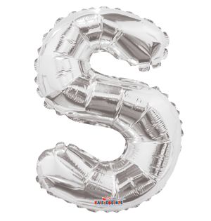 14" Silver Letter S Balloon