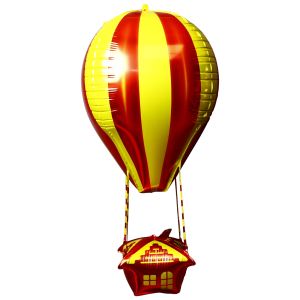 26" 3D Hot Air Balloon Red and Yellow