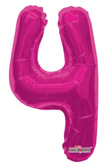 14" Pink Number 4 Balloon