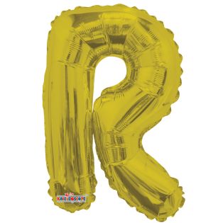 14" Gold Letter R Balloon