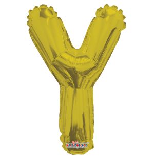 14" Gold Letter Y Balloon
