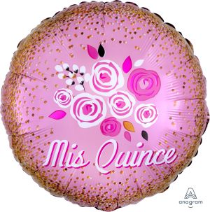 18" Mis Quince Floral Crown Balloon