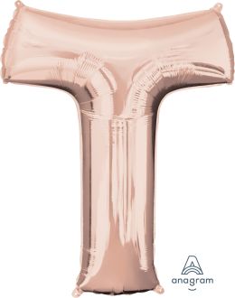 34" Rose Gold Letter T Balloon